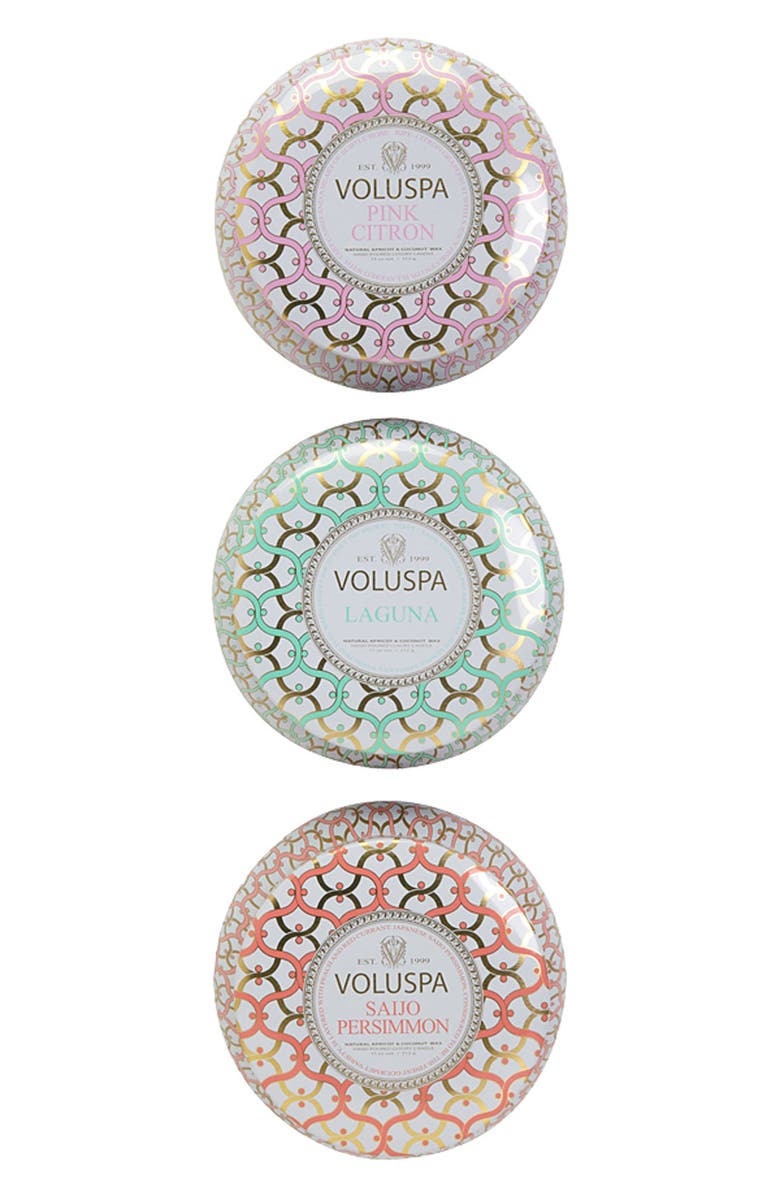 Voluspa Maison Blanc Two-Wick Tin Candle Trio, Alternate, color,