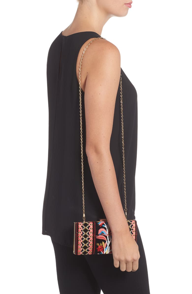 Shiraleah Verna Embroidered Minaudiere, Alternate, color,
