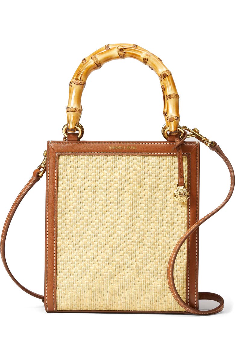 Veronica Beard Small Bamboo Raffia Shopper, Main, color,