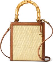 Veronica Beard Small Bamboo Raffia Shopper