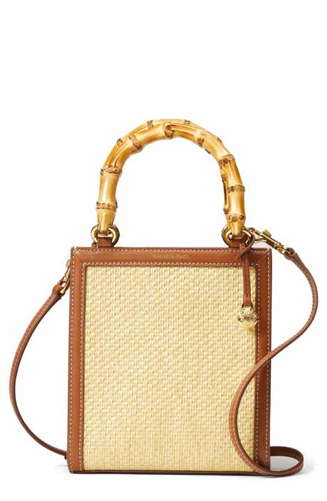 Veronica Beard Small Bamboo Raffia Shopper