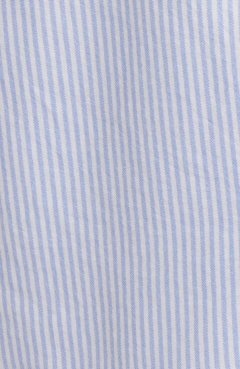 beachlunchlounge Jamie Stripe Short Sleeve Cotton Shirt, Alternate, color, Studio Blue