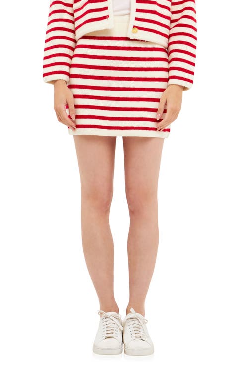 Stripe Miniskirt
