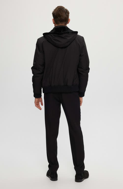 Gorski Fabric Jacket With Lamb Lining In Black