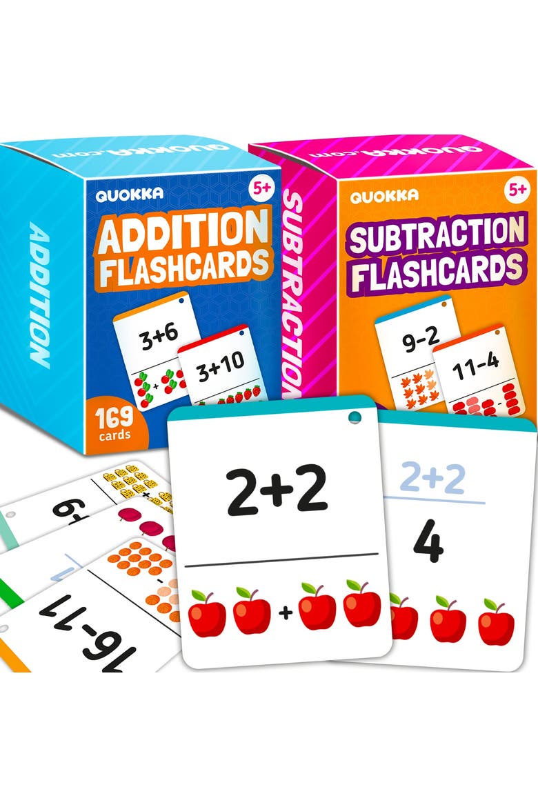 Kids Math Flash Cards Set, Main, color, 338 add & substract