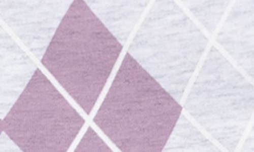 Miles The Label Argyle Print Long Sleeve Cotton Collared Sweatshirt Dress In Purple