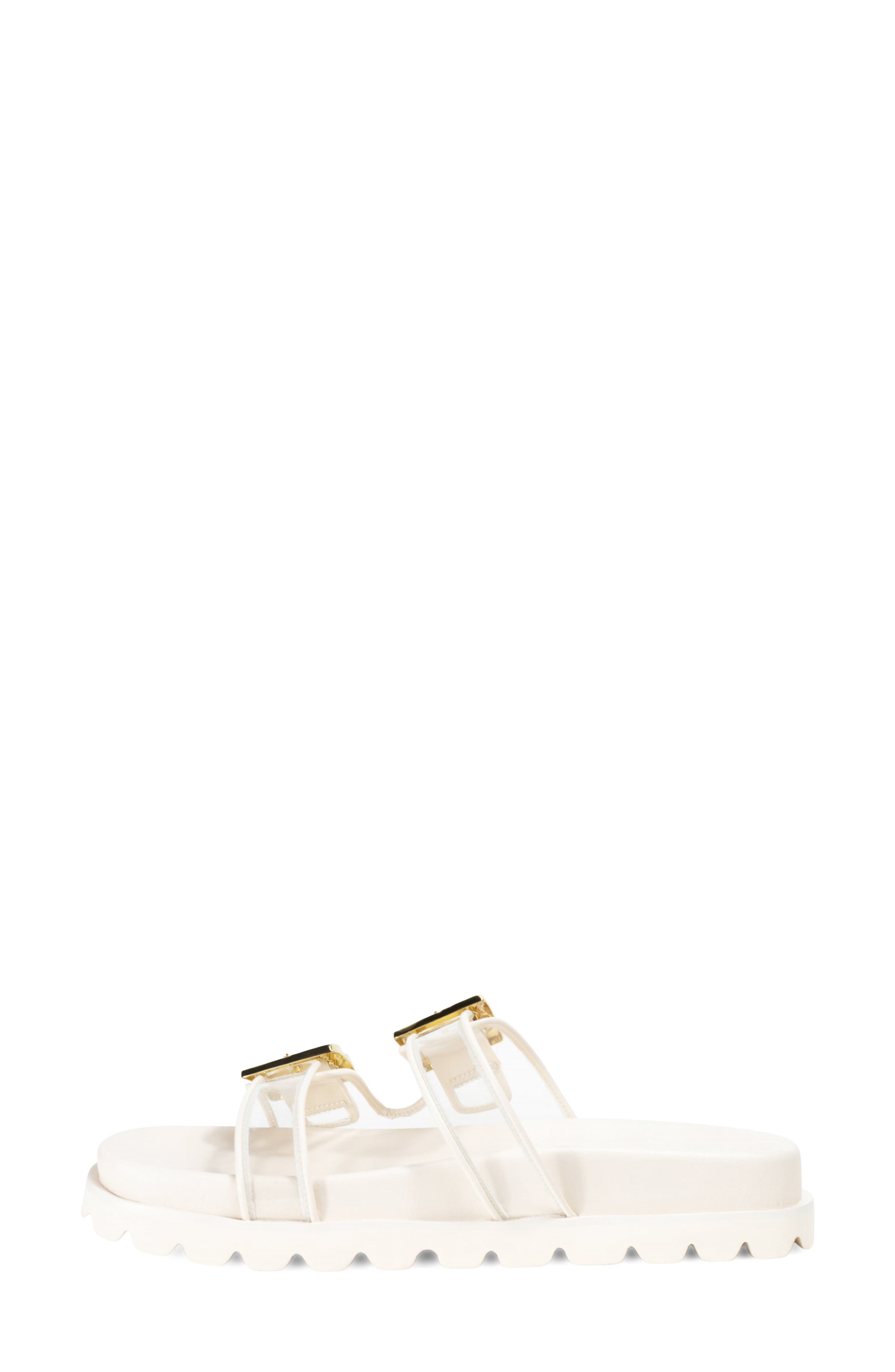 Kaia Flat Slide Sandal, Alternate, color, CREAM