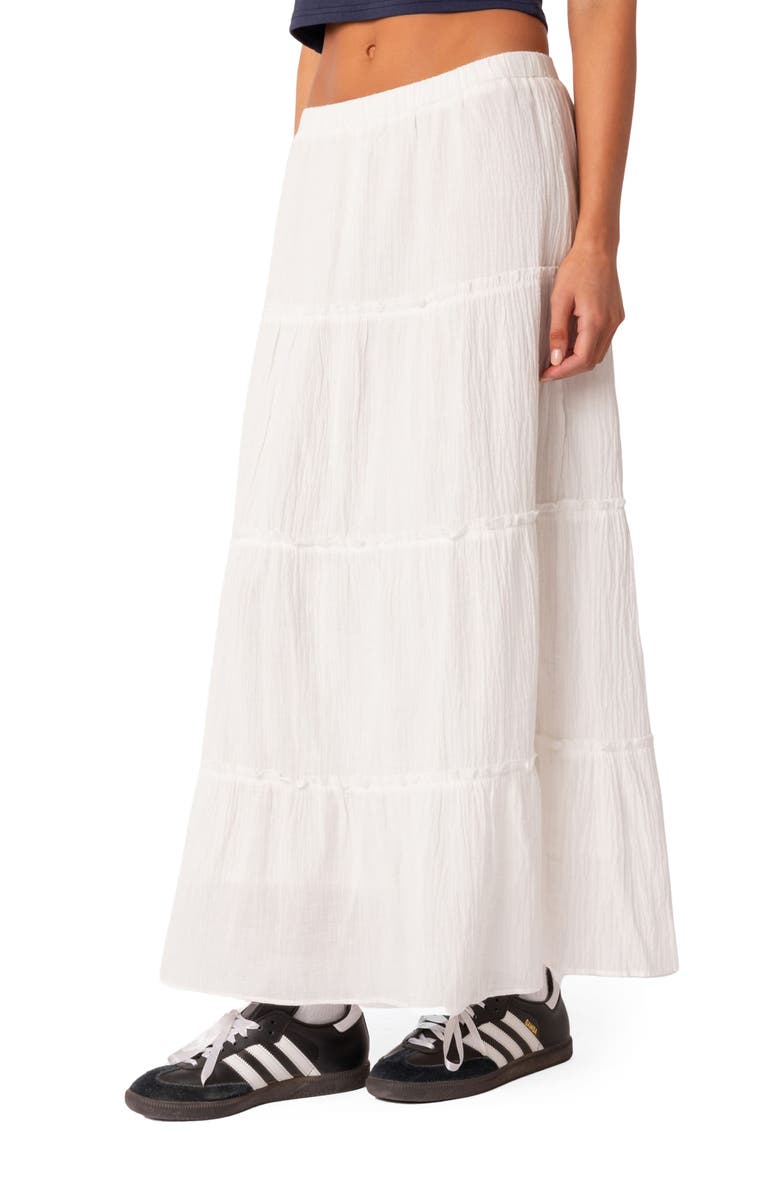 EDIKTED Tiered Cotton Skirt, Alternate, color,