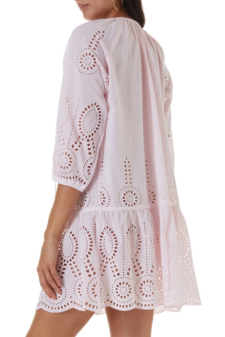 Ashley Eyelet Detail Cotton Cover-Up Tunic, Alternate, color, BLUSH