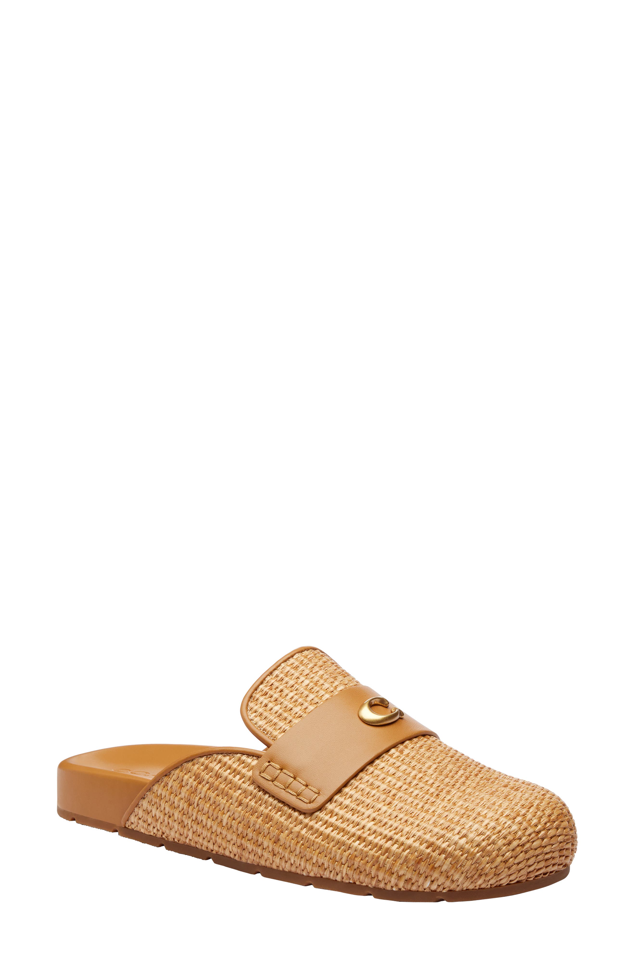 COACH Sculpted C Straw Clog, Main, color, 