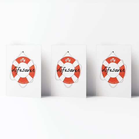 Thank You Greeting Card Pack (3ct) "My Lifesaver Thank You"