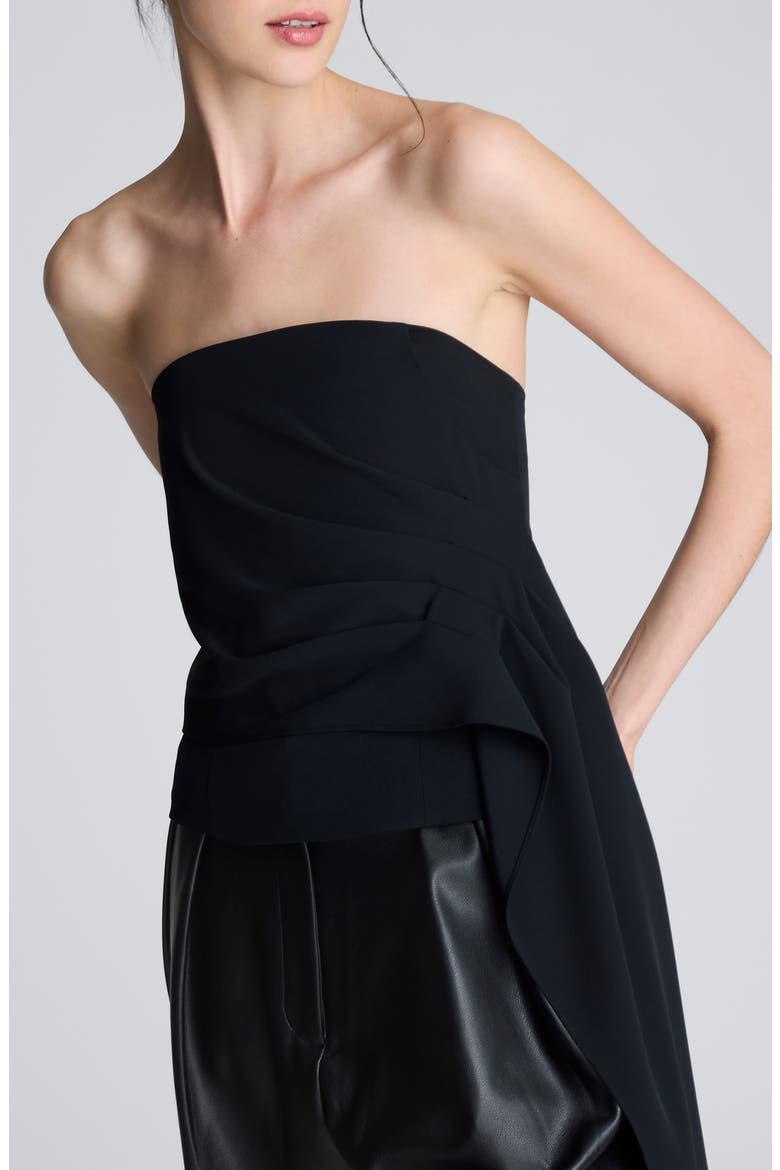 Asymmetric Hem Strapless Top, Main, color, BLACK