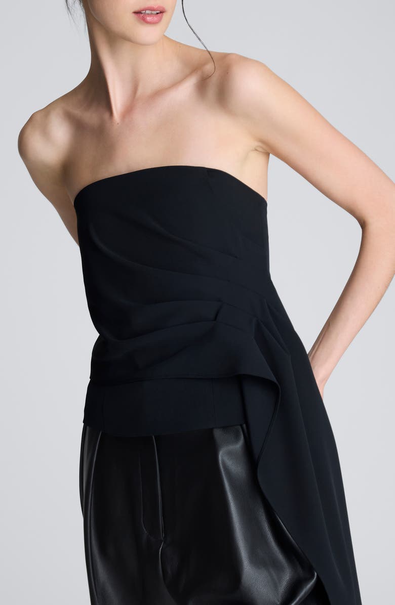 Kenneth Cole Asymmetric Hem Strapless Top, Main, color, Black