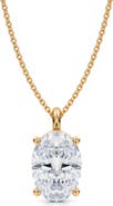 ALLUREZ Radiant Solitaire Lab Diamond Pendant Necklace 14K White Gold
