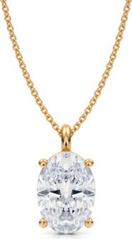 ALLUREZ Radiant Solitaire Lab Diamond Pendant Necklace 14K White Gold