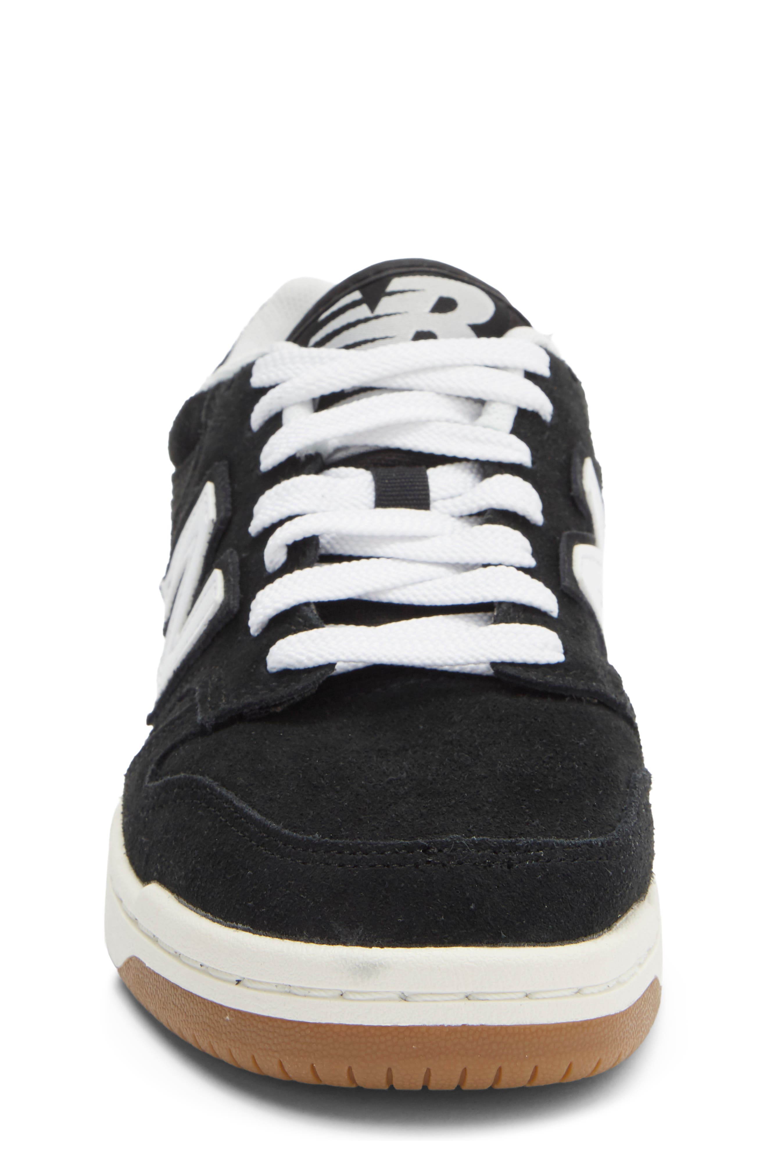 Kids' 480 Leather Sneaker, Alternate, color, BLACK/ WHITE