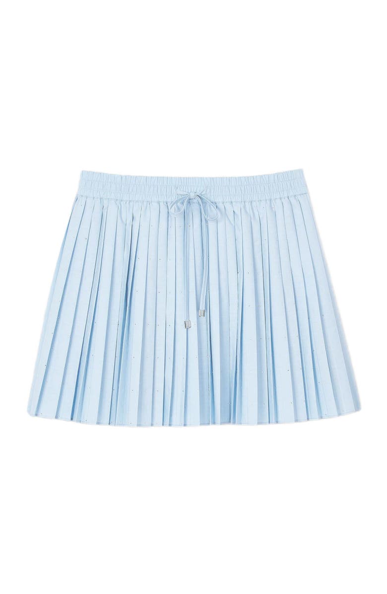SANDRO Short pleated rhinestone skirt, Alternate, color, Sky Blue