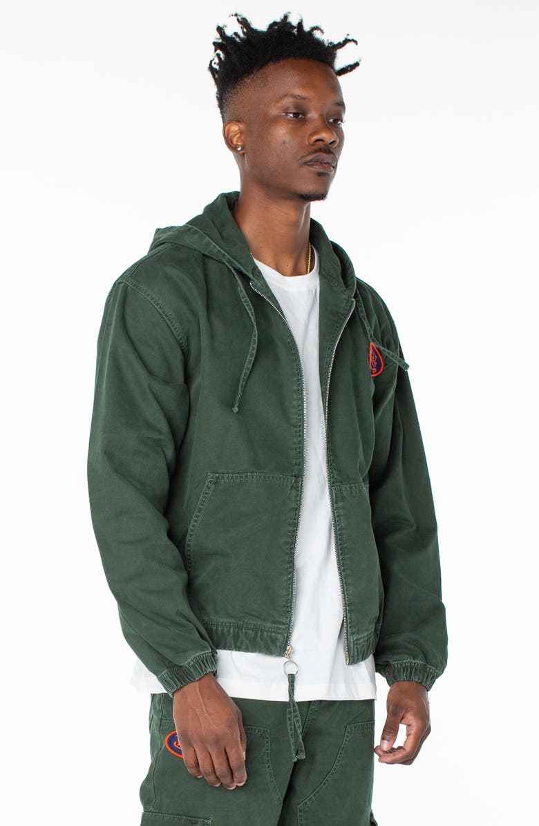 Von Dutch Invaders Flying Eyeball Zip Up Hoodie Jacket, Alternate, color, Forest