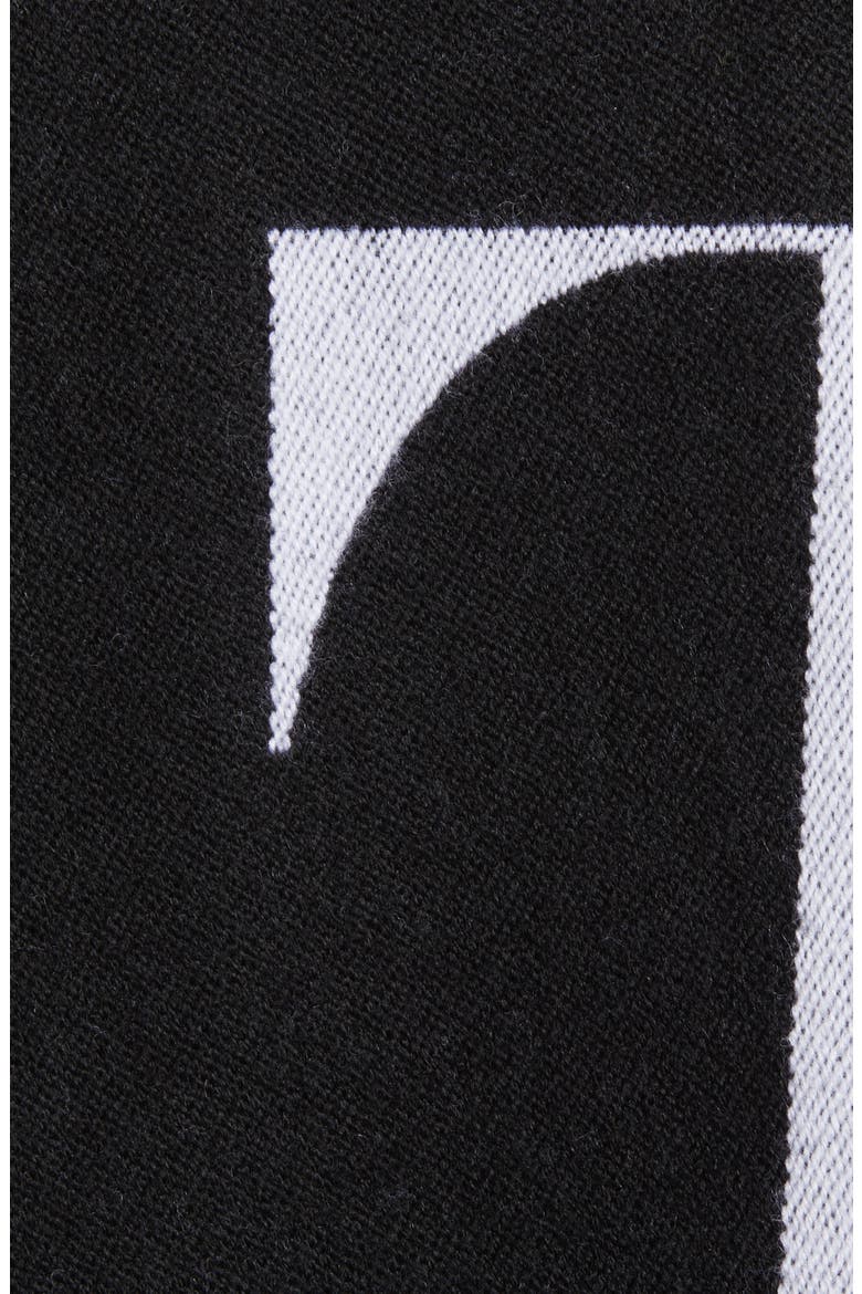 Valentino Jacquard Wool Cape Scarf, Alternate, color, NERO/ AVORIO