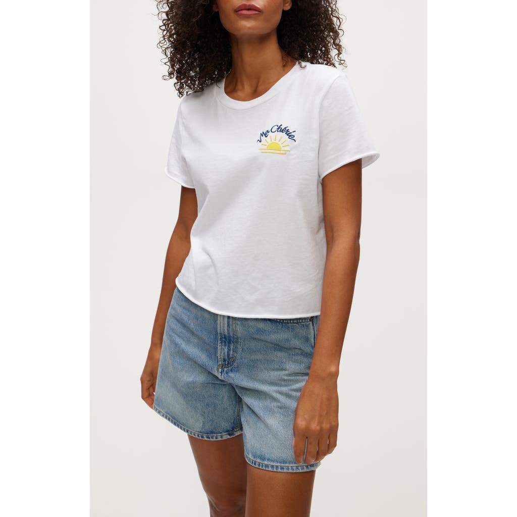 Michael Stars Sunshine Embroidered Cotton T-shirt