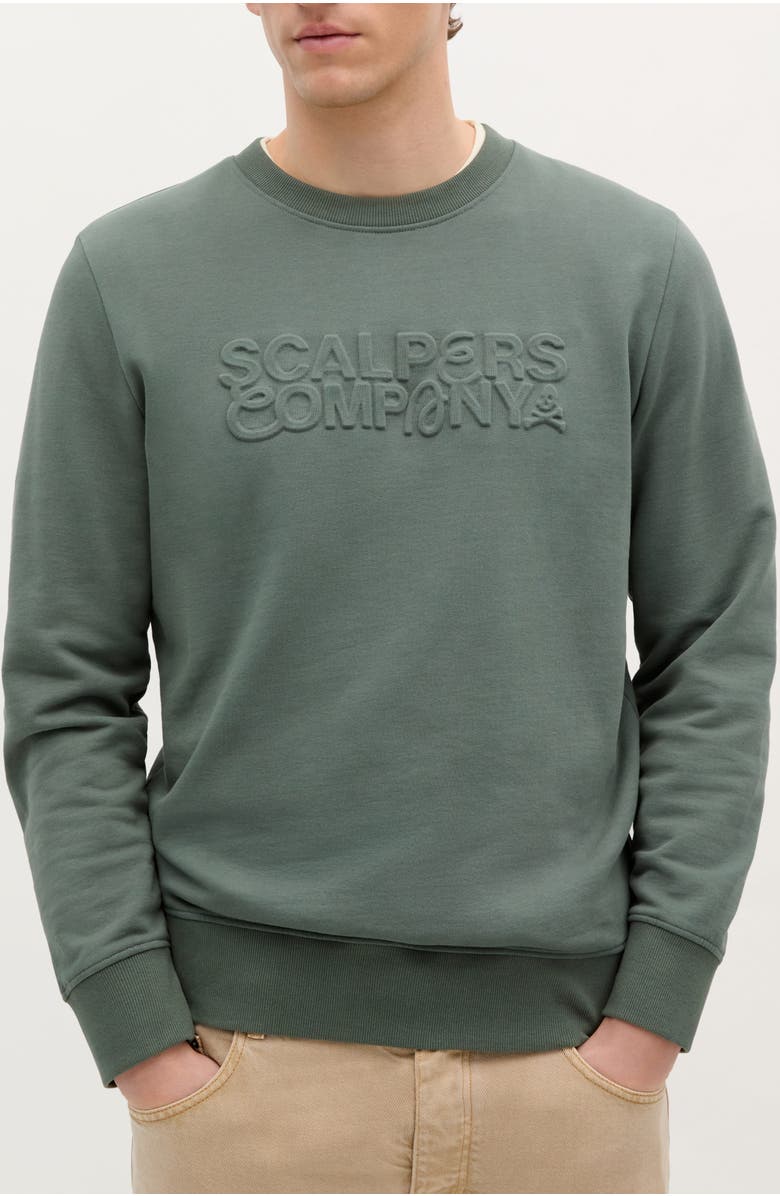Scalpers Company Emboss Sweater, Main, color, Green