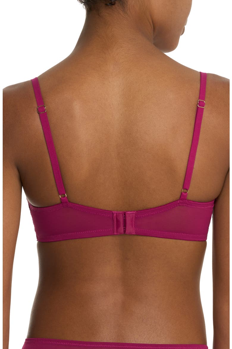 Peony Unlined Lace Underwire Bra, Alternate, color, DARK RASPBERRY