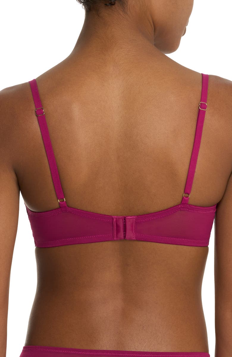 Natori Peony Unlined Lace Underwire Bra, Alternate, color, Dark Raspberry