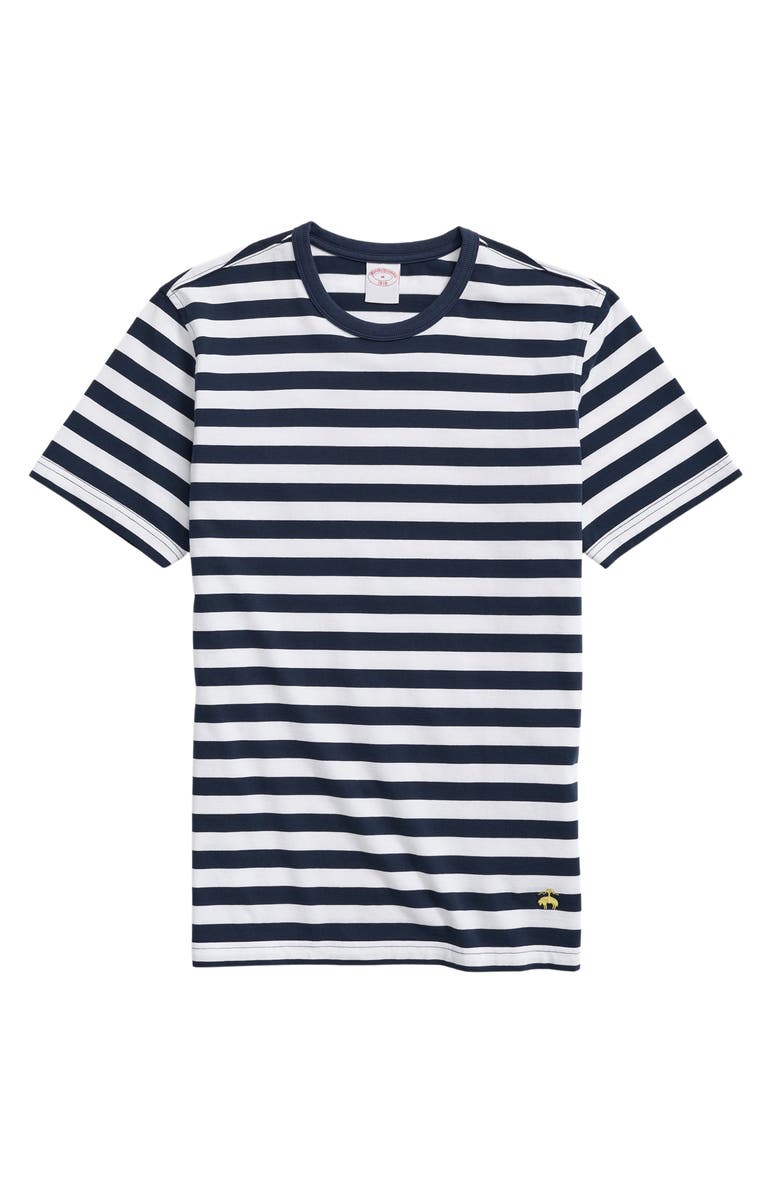 Brooks Brothers Stripe Short Sleeve T-Shirt, Main, color, 