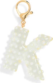 Leith Faux Pearl Initial Bag Charm