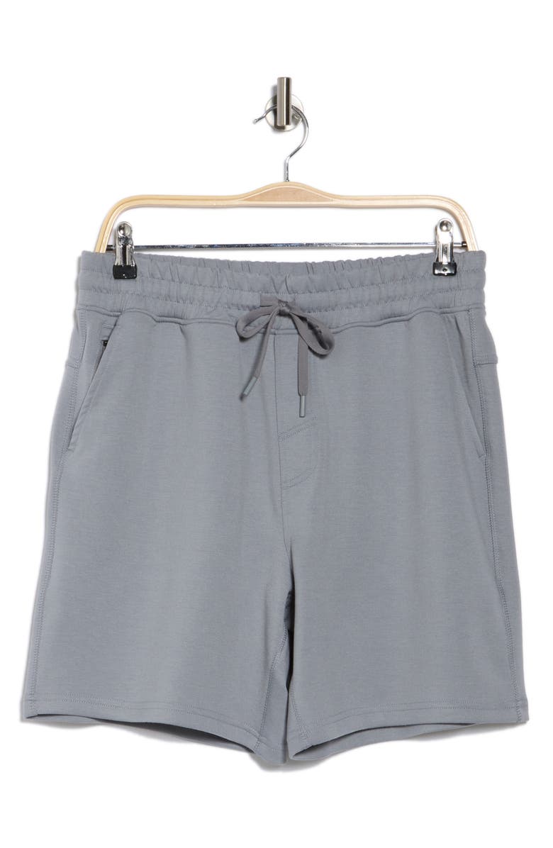 90 DEGREE BY REFLEX All Day Ace Scuba Knit 7-Inch Shorts, Alternate, color, Weathervane