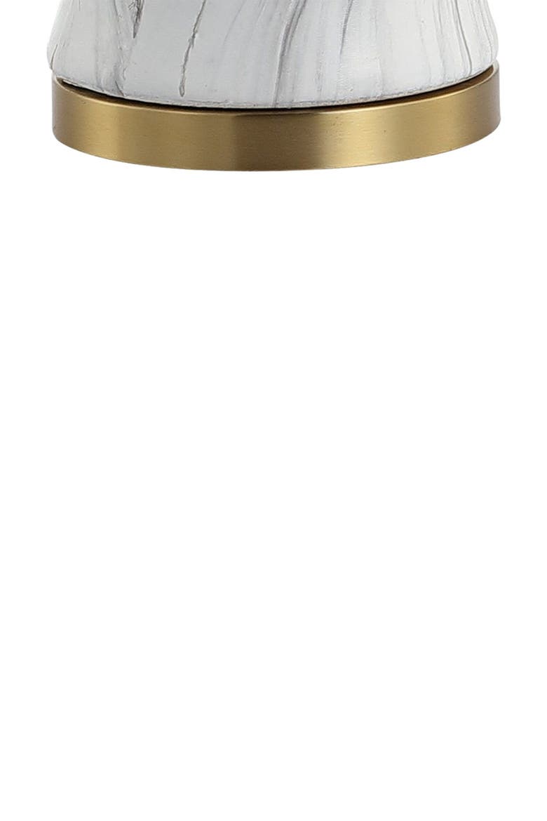 Prague 28" Ceramic Marble LED Table Lamp, White/Gold, Alternate, color, White