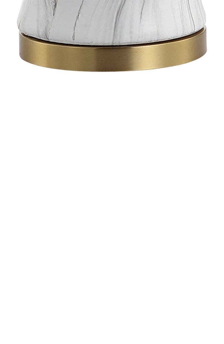 JONATHAN Y Prague 28" Ceramic Marble LED Table Lamp, White/Gold, Alternate, color, White