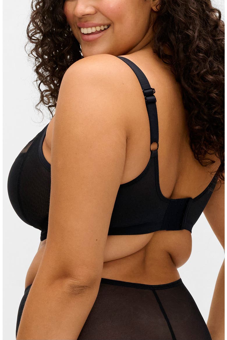 Matilda Full Figure Underwire Plunge Bra, Alternate, color, BLACK
