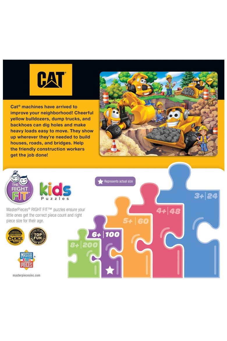 CAT On the Job Site 100 Piece Puzzle, Alternate, color, Multicolor