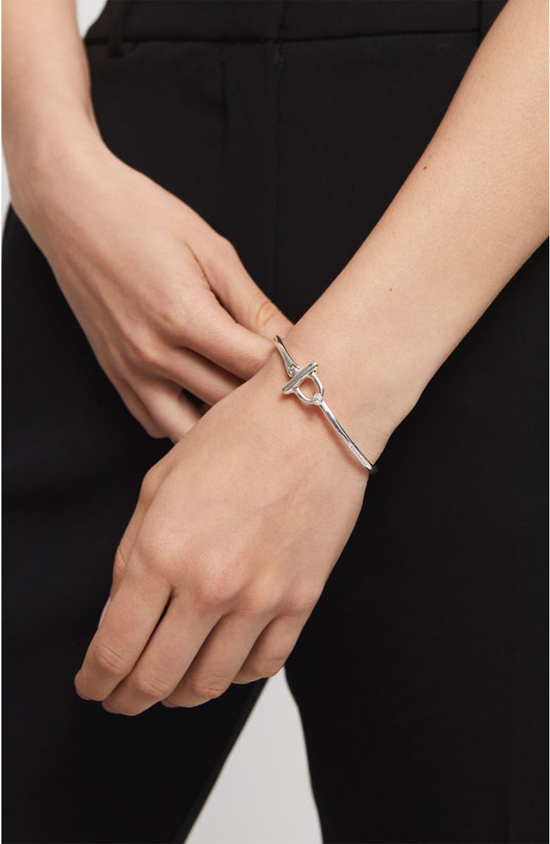 UNODE50 White Topaz Bangle Bracelet, Alternate, color, Silver