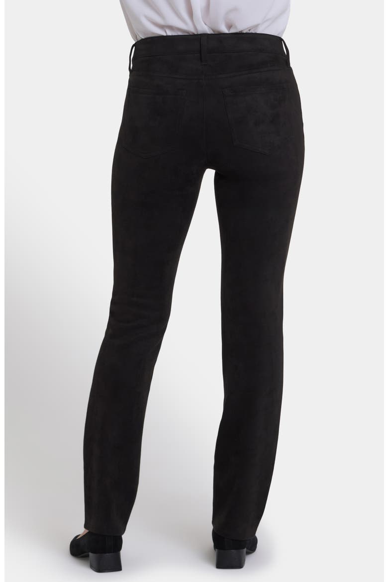 Sheri Slim Faux Suede Pants, Alternate, color, BLACK