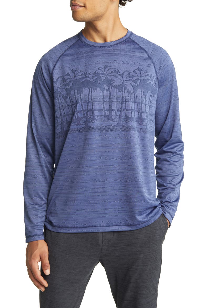 Men's Palm Blvd Long Sleeve Crewneck T-Shirt, Main, color, DARK SAPPHIRE
