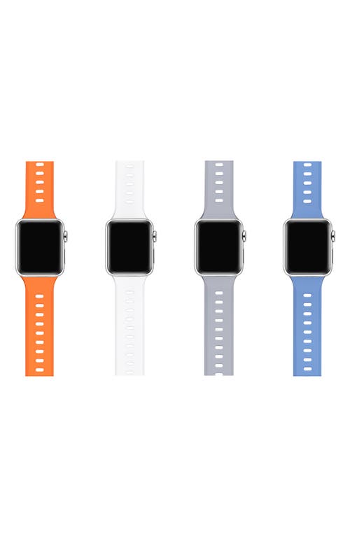 The Posh Tech Assorted 4-pack Silicone Apple Watch® Watchbands In Bright Assorted