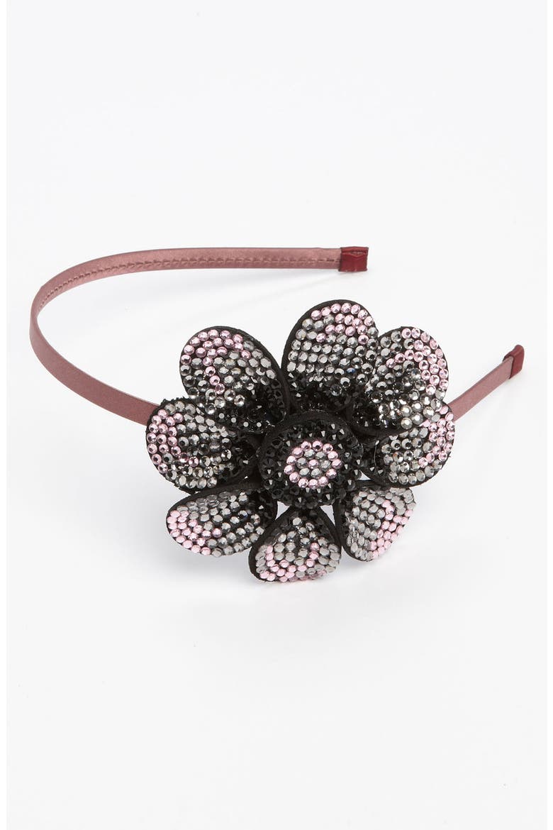 'My Fabulous Flower' Headband, Main, color, PINK/ JET/ BLACK DIAMOND