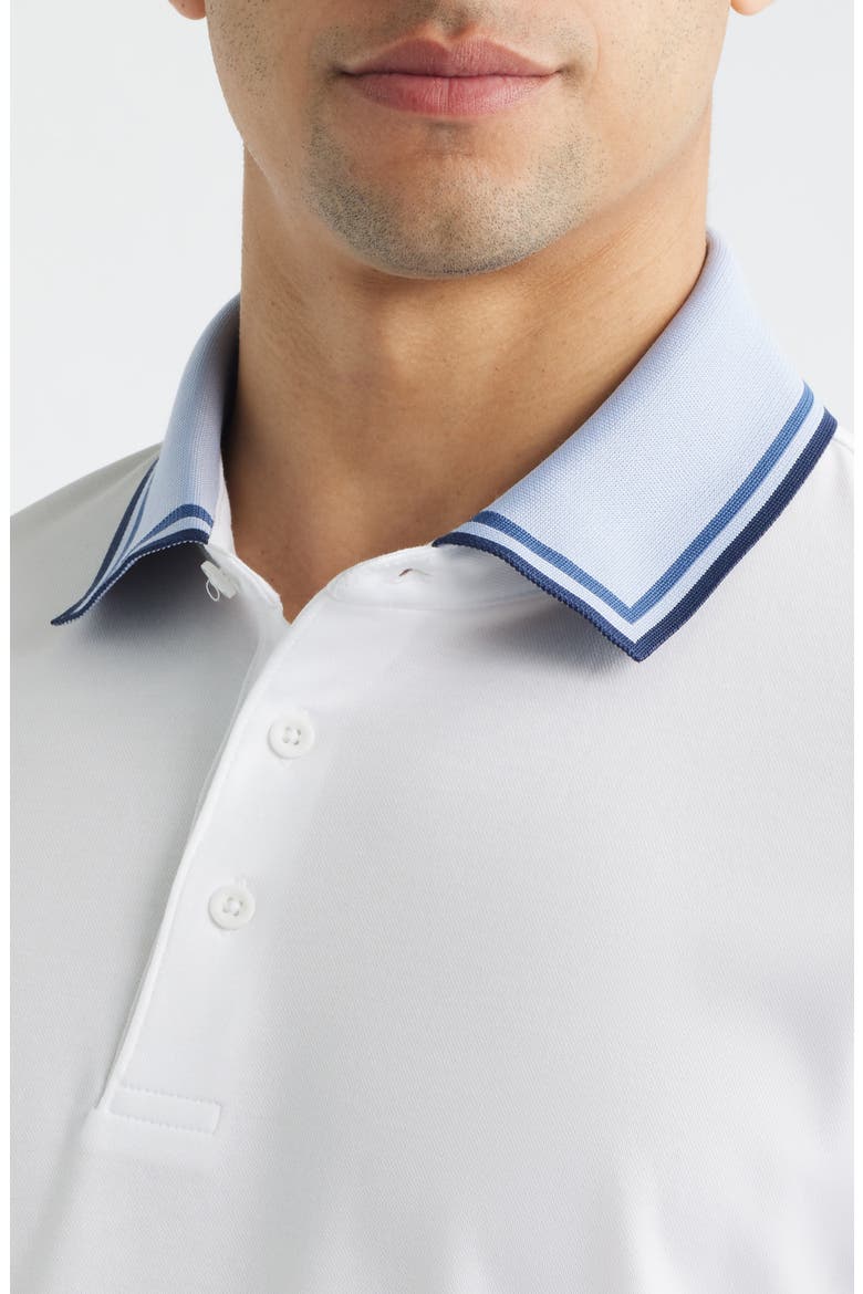 Tipped Contrast Collar Polo, Alternate, color, WHITE