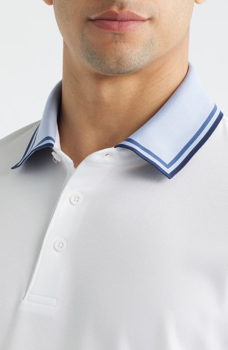 Johnston & Murphy Tipped Contrast Collar Polo, Alternate, color, White