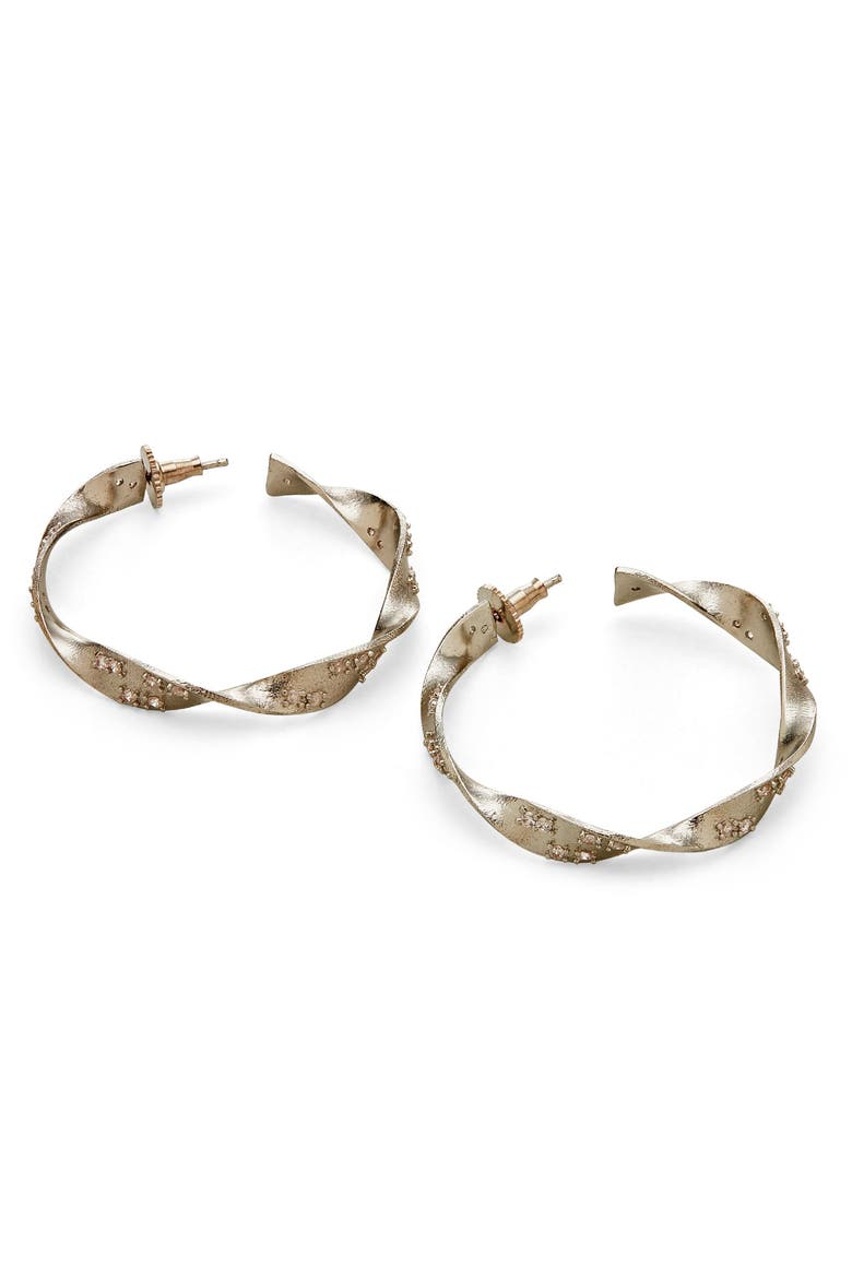 KALI HOOPS, Alternate, color, White Rhodium Plated