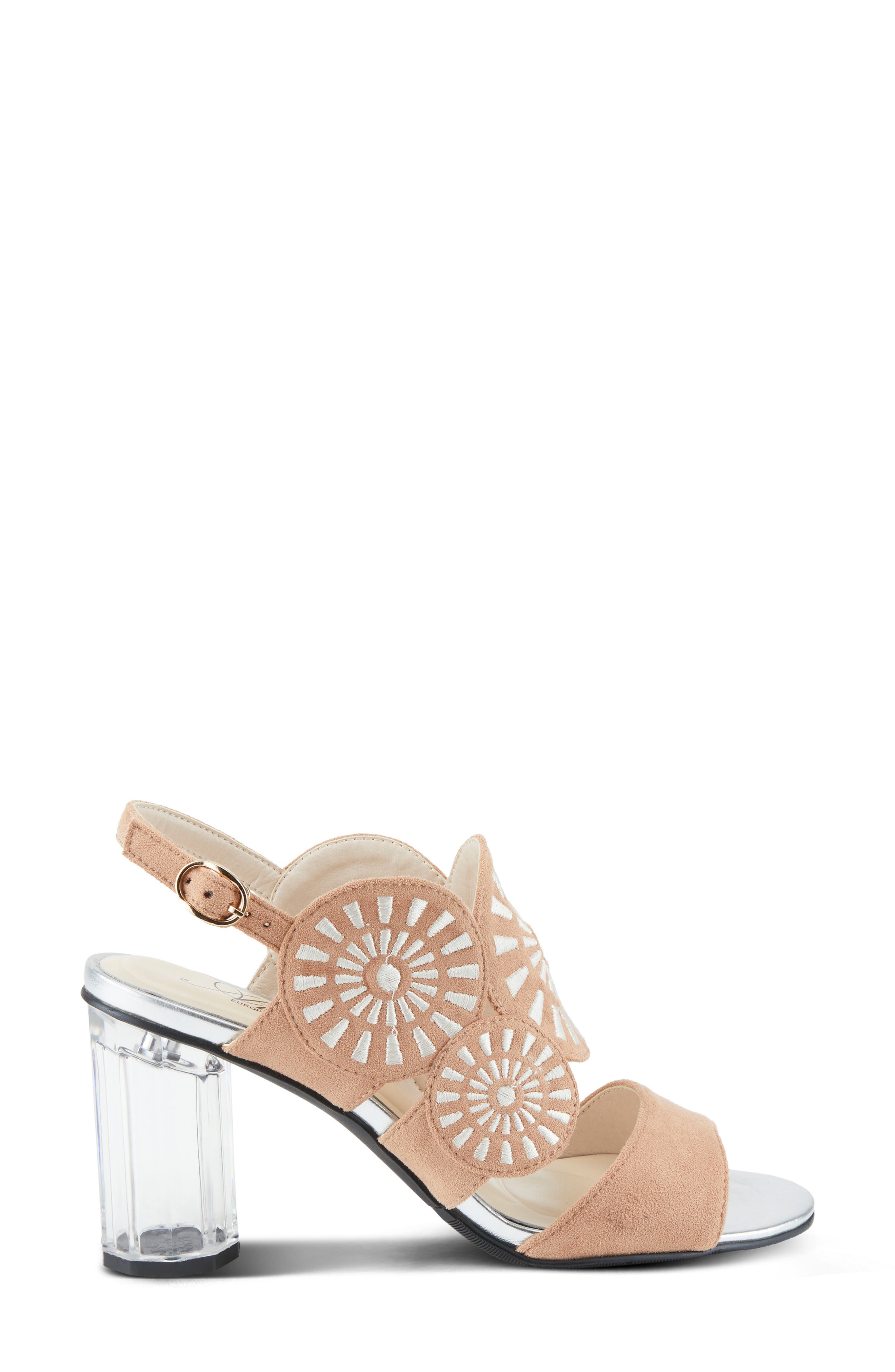 Embroidery Slingback Sandal, Alternate, color, TAN MULTI