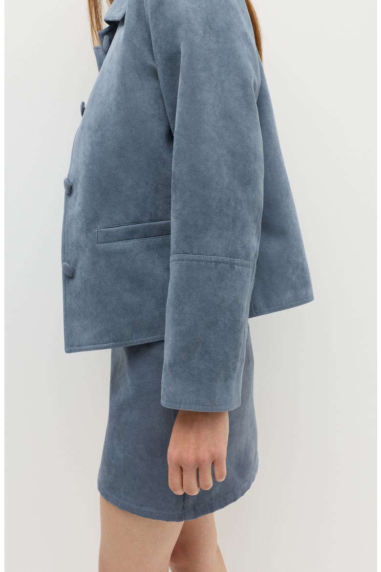 Faux Suede Jacket, Alternate, color, GREY BLUE
