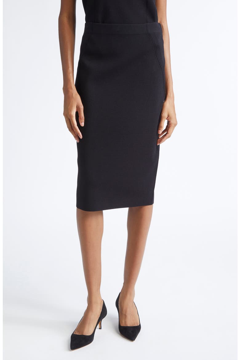 Nina Knit Pencil Skirt, Main, color, BLACK