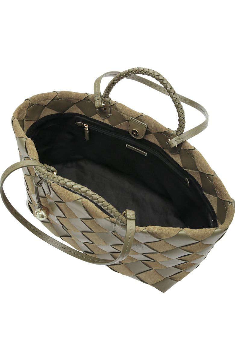 Rebecca Minkoff Mini Frankie Woven Leather Tote, Alternate, color, Willow