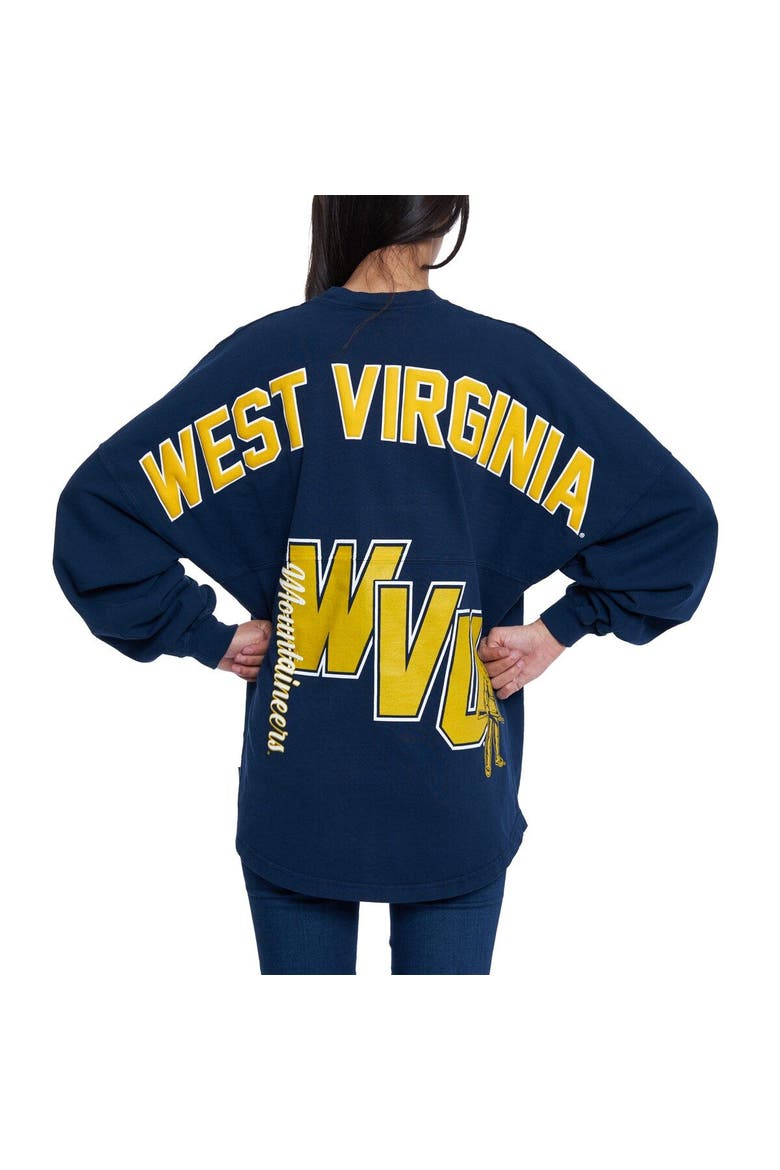 Women's Navy West Virginia Mountaineers Loud n Proud Spirit Jersey T-Shirt, Alternate, color, Navy