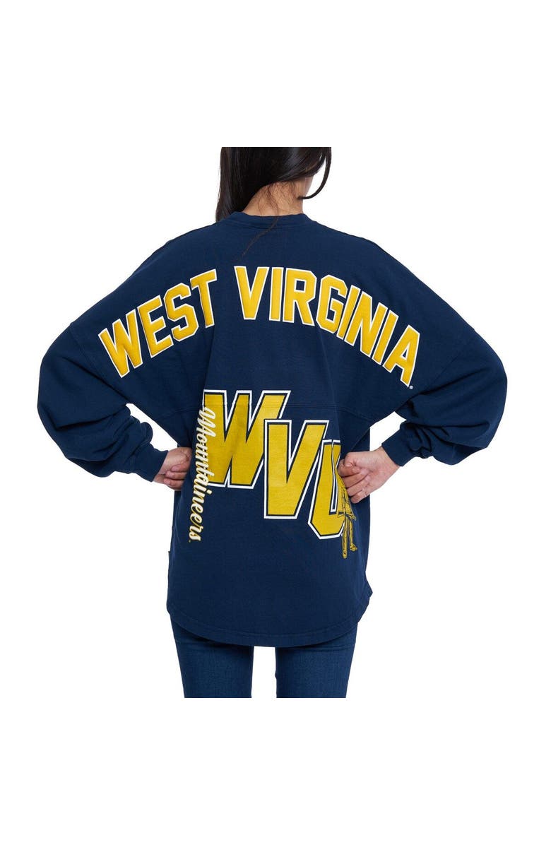 SPIRIT JERSEY Women's Navy West Virginia Mountaineers Loud n Proud Spirit Jersey T-Shirt, Alternate, color,