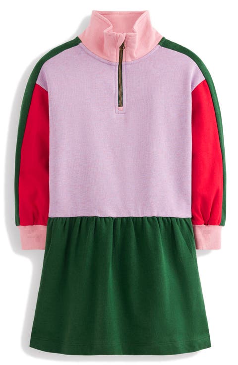 Kids' Colorblock Half Zip Sweatshirt Dress (Toddler, Little Kid & Big Kid)
