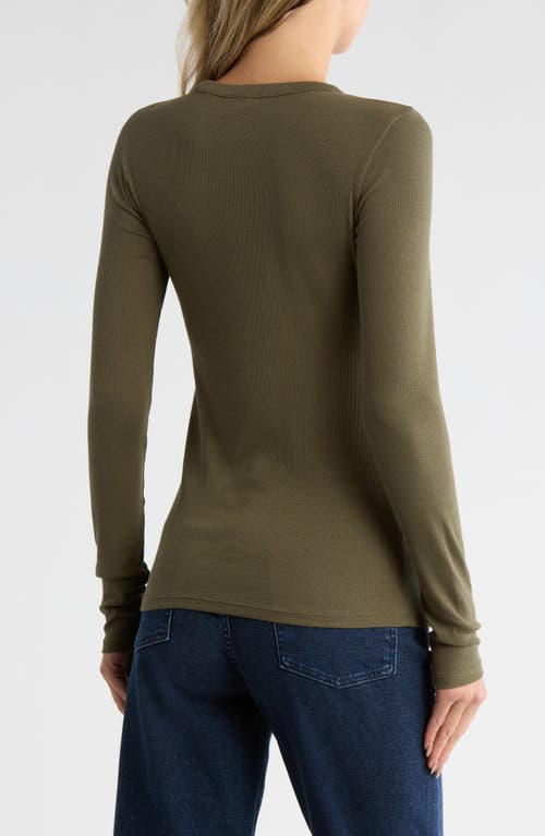 Nordstrom Everyday Stretch Pima Cotton Ribbed T-shirt In Green
